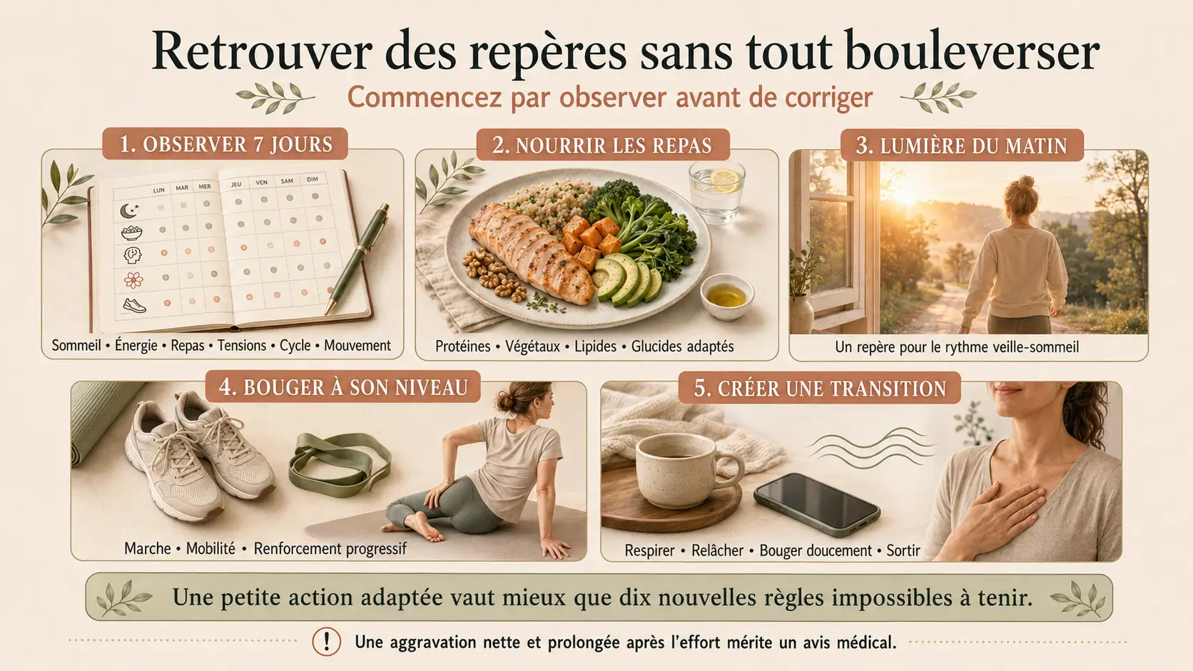 retrouver-energie-cinq-actions-apres-40-ans Cinq actions simples pour observer et soutenir son énergie après 40 ans