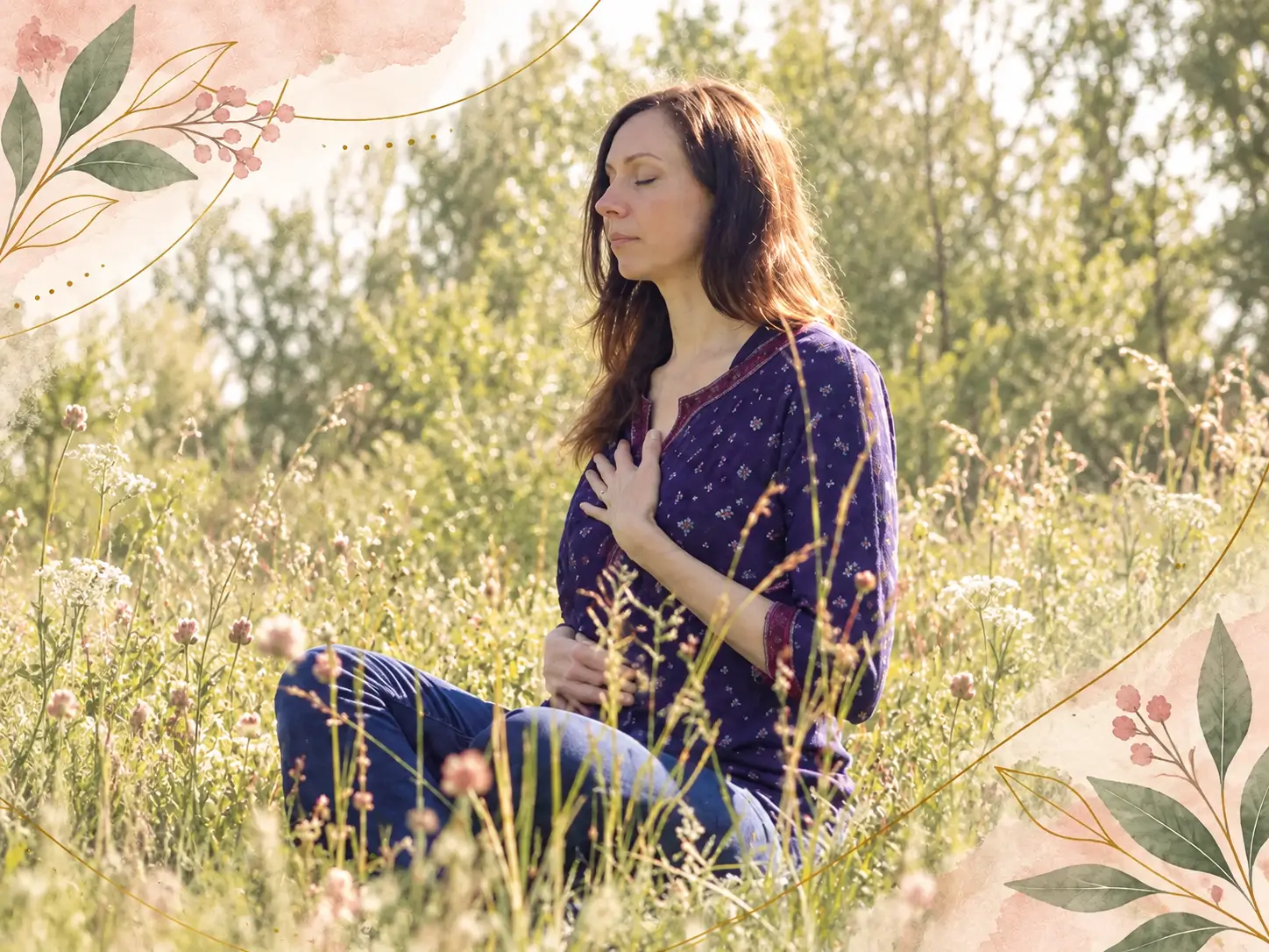 Nadine Bach pratiquant une relaxation corporelle pour accompagner son équilibre hormonal