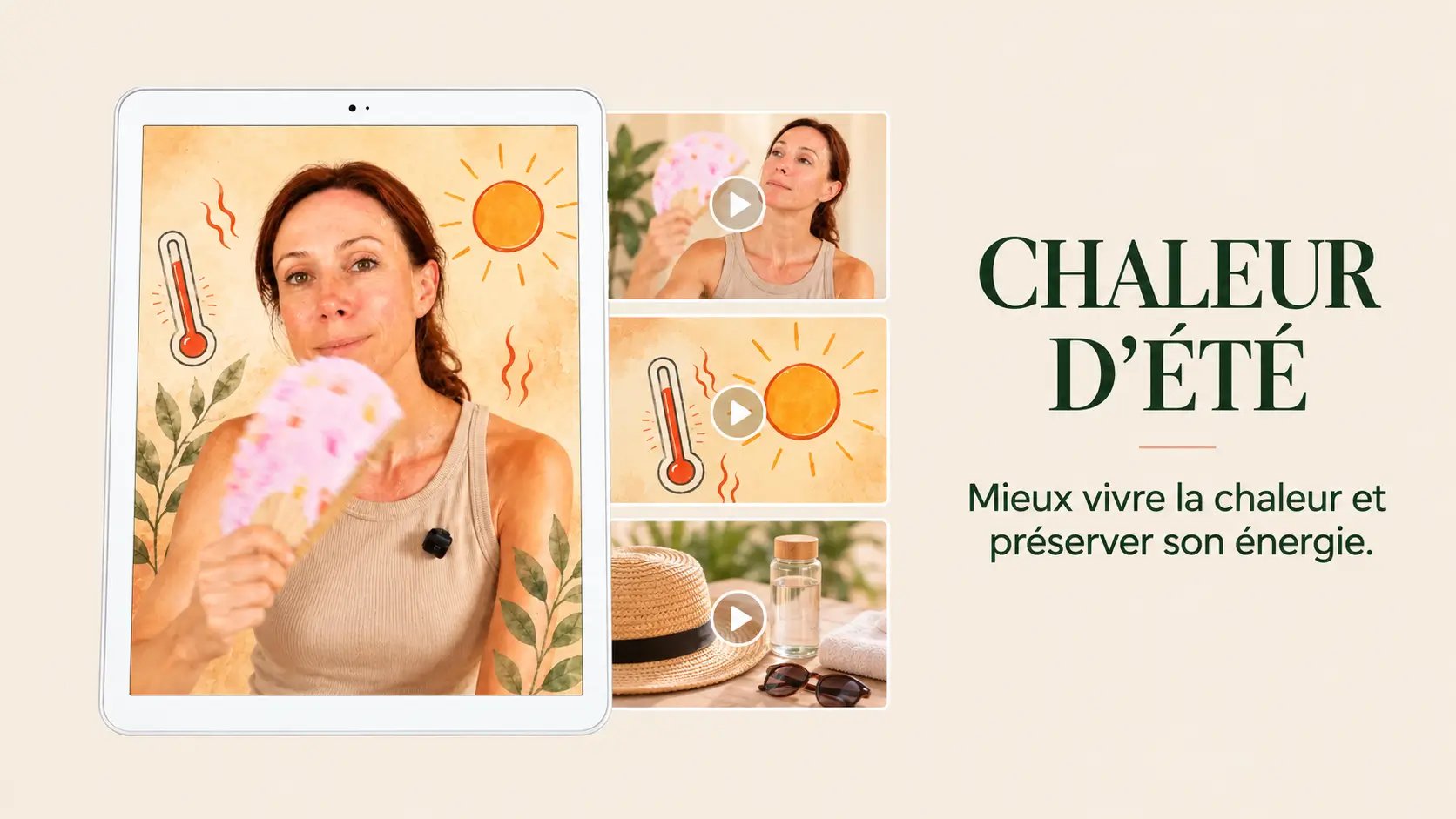 Chaleur d’été – Programme de santé naturelle Studio RRT® Programme Chaleur d’été du Studio RRT® pour mieux vivre les fortes chaleurs et préserver son énergie