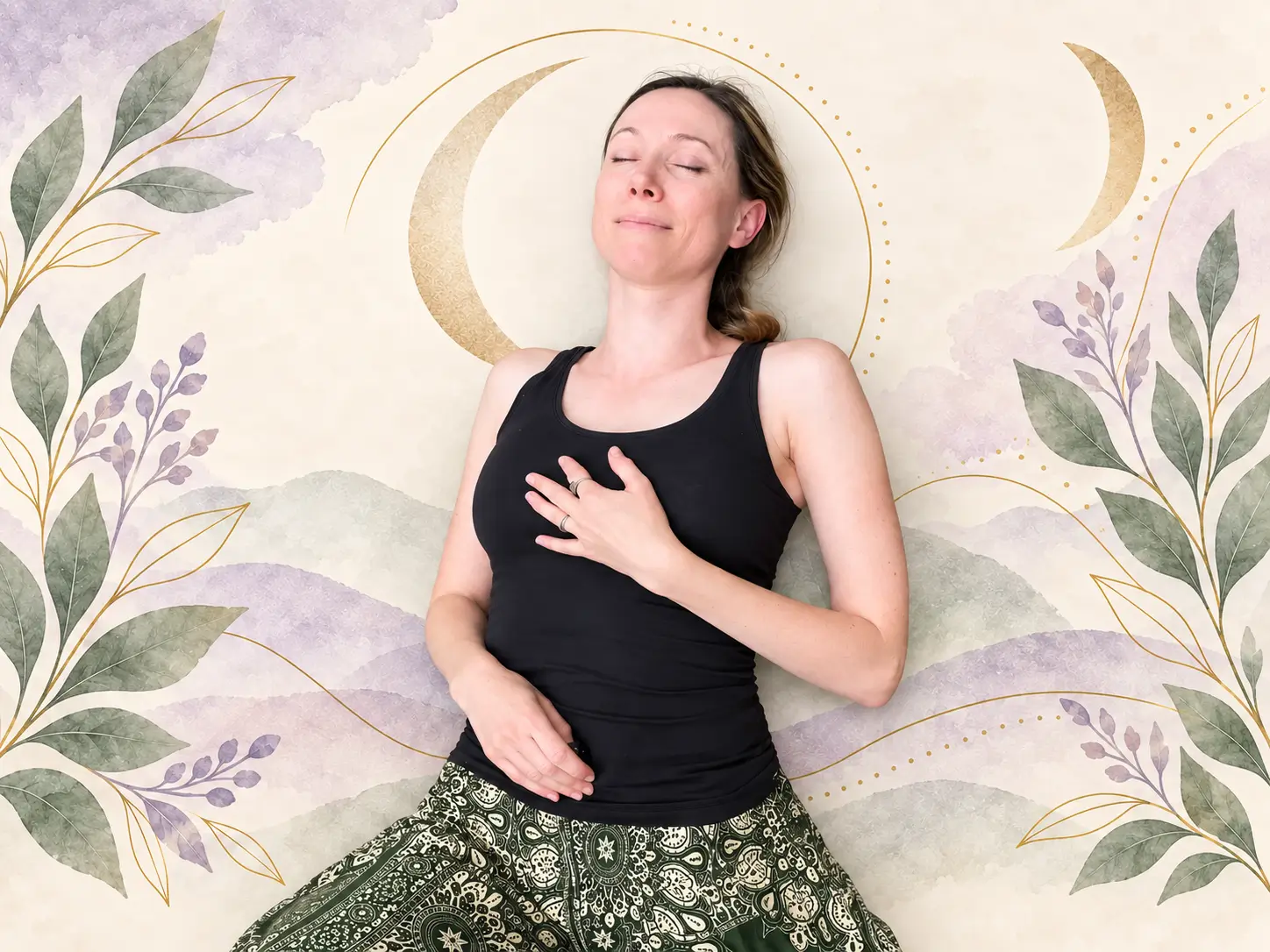 Nadine Bach pratiquant une respiration relaxante pour préparer le sommeil