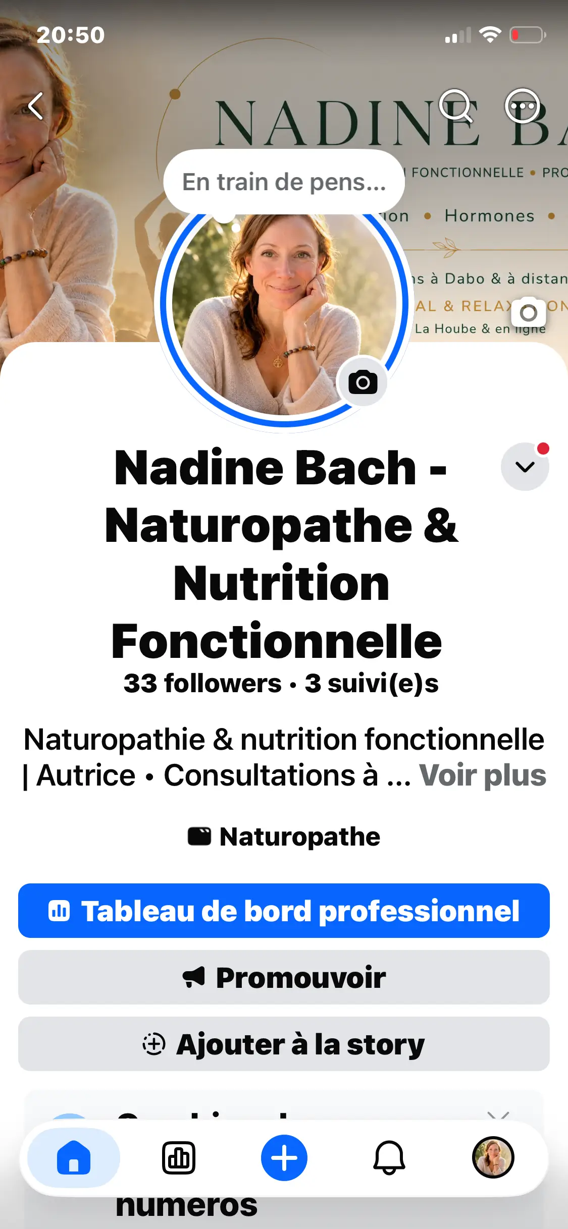 Page Facebook de Nadine Bach